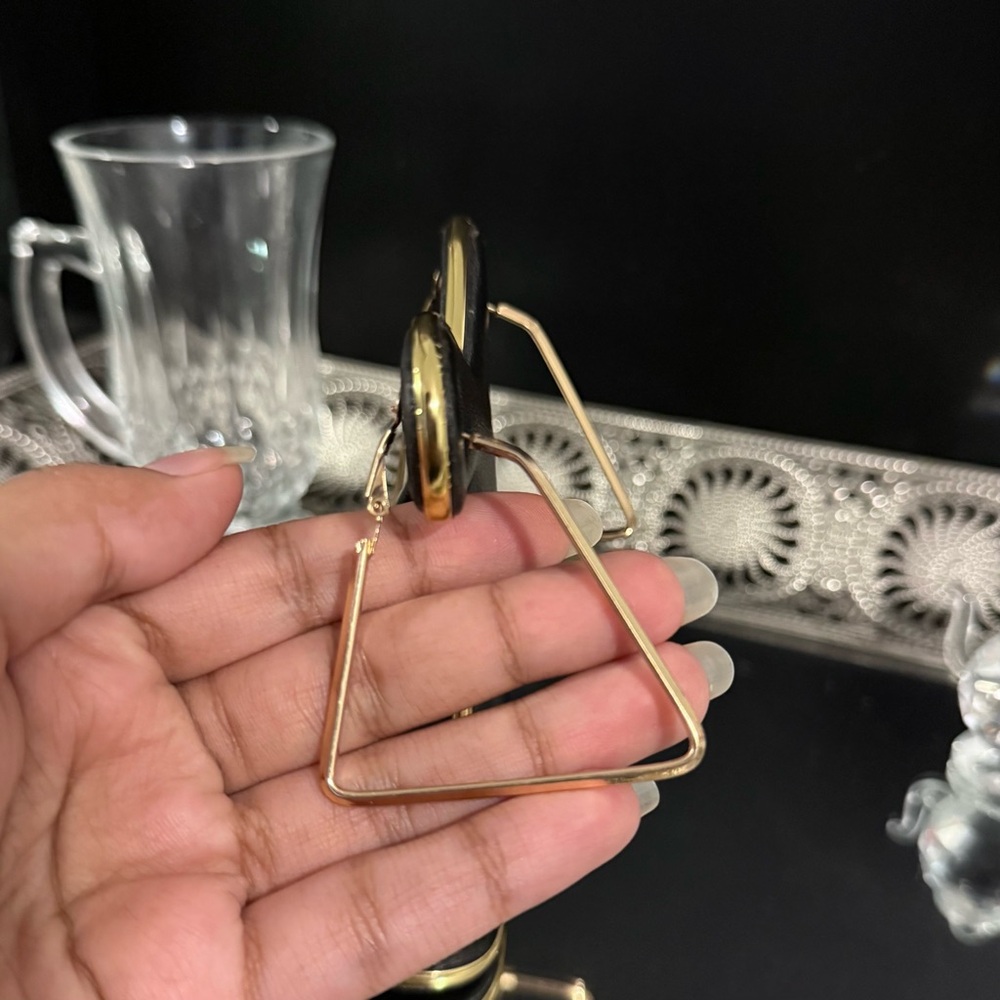 Triangle Hoop Earrings - Picture 4 of 4